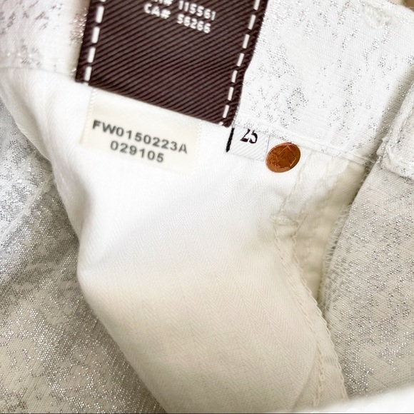 7 For All Mankind Silver Snake Embossed Jeans - Picture 9 of 9